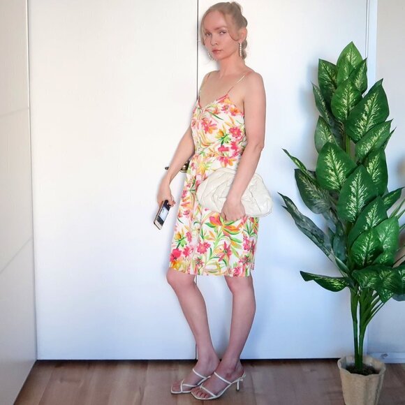 J. Crew Floral Spaghetti Strap Summer Mini Dress Size 6 - Picture 4 of 15